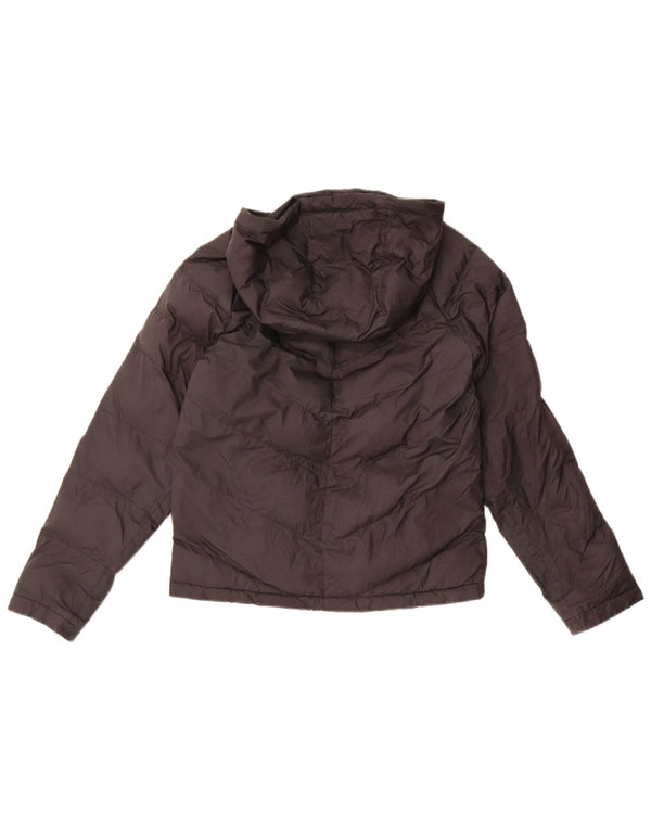 Nike Boys Hooded Padded Jacket 12-13 Years Large Black Polyester