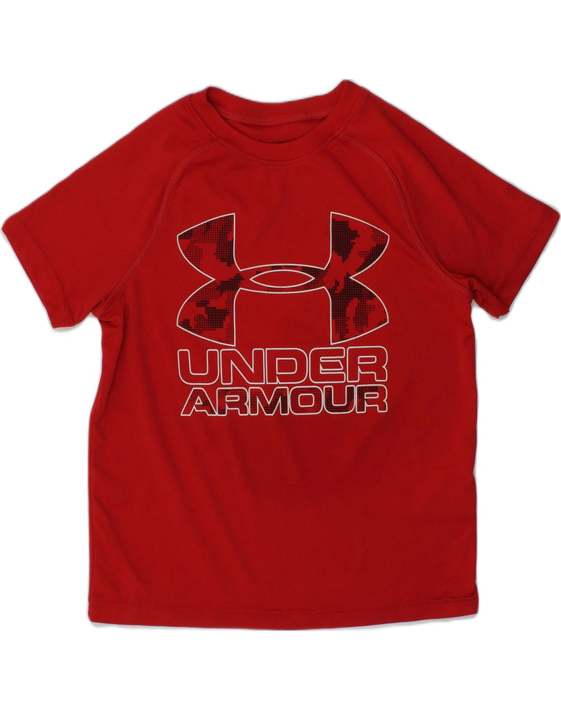 UNDER ARMOUR Boys Graphic T-Shirt Top 11-12 Years XS Red Polyester | Vintage Under Armour | Thrift | Second-Hand Under Armour | Used Clothing | Messina Hembry 