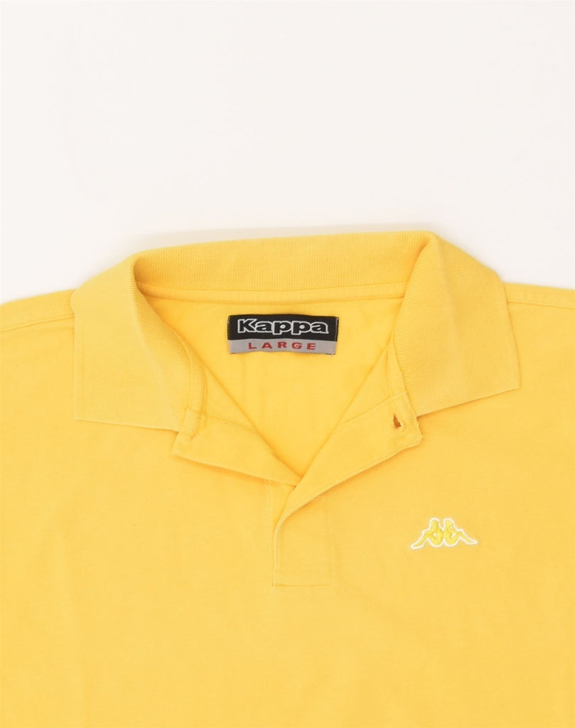 KAPPA Mens Polo Shirt Large Yellow Cotton | Vintage Kappa | Thrift | Second-Hand Kappa | Used Clothing | Messina Hembry 