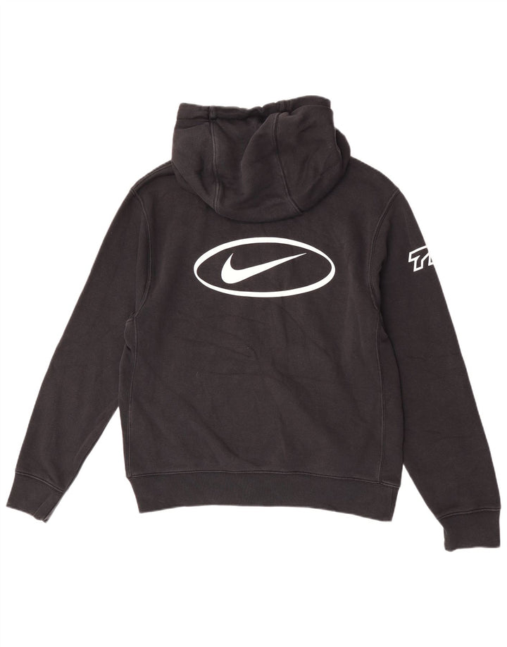 Nike Mens Graphic Hoodie Jumper Small Black Cotton