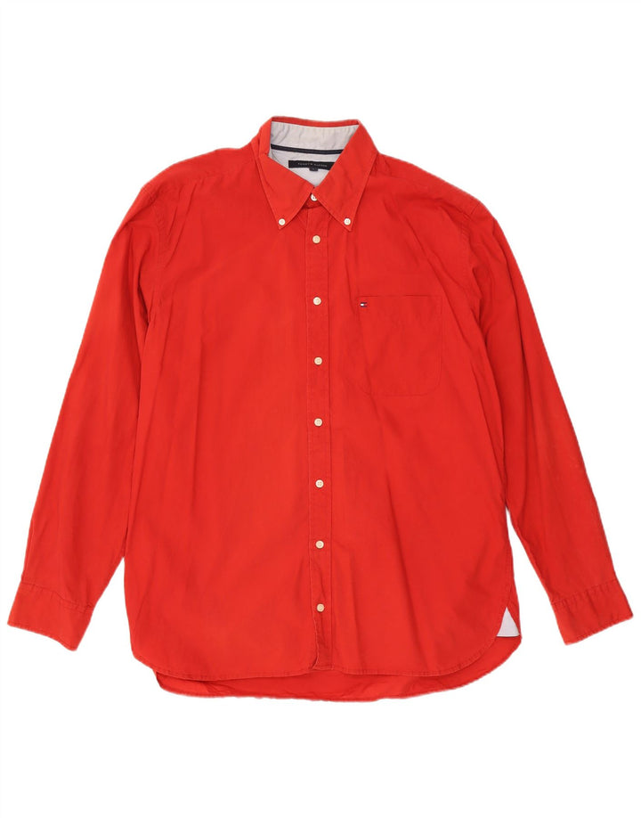 Tommy Hilfiger Mens Shirt Large Red Cotton