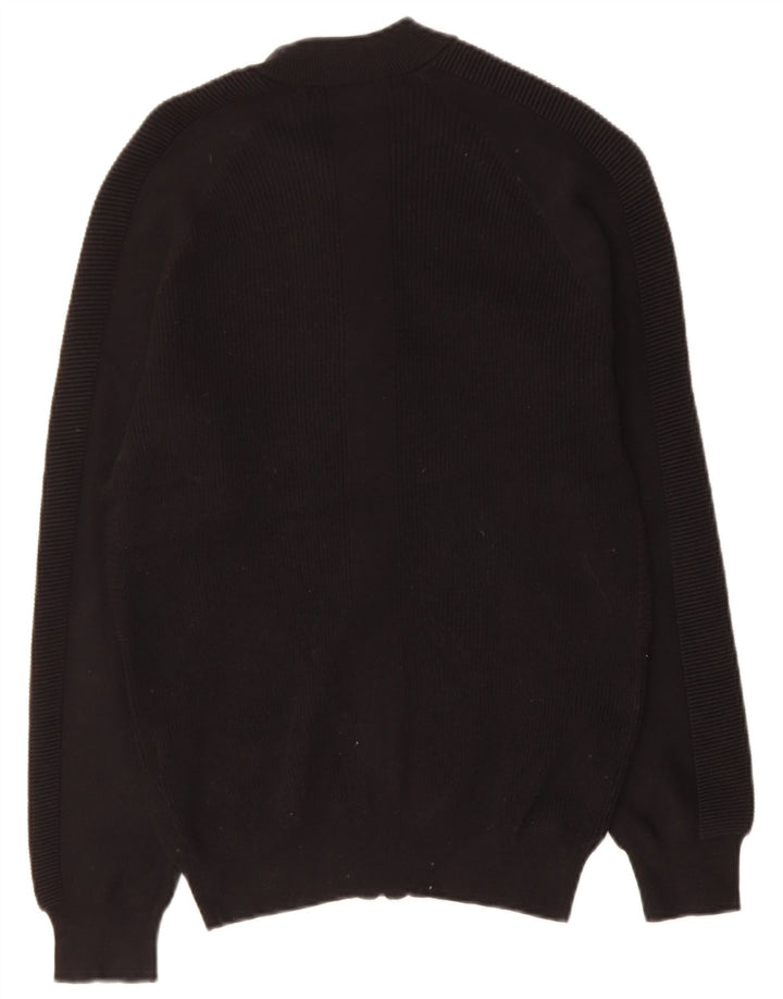 ZARA Mens Cardigan Sweater Small Black Cotton