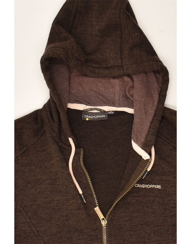 CRAGHOPPERS Mens Zip Hoodie Sweater Small Brown Pinstripe Polyester | Vintage CRAGHOPPERS | Thrift | Second-Hand CRAGHOPPERS | Used Clothing | Messina Hembry 