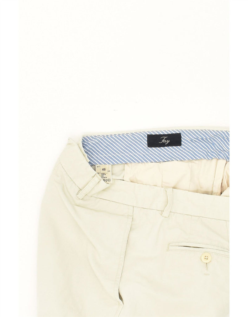 FAY Mens Slim Chino Trousers IT 48 Medium W32 L29  Beige Cotton Vintage Fay and Second-Hand Fay from Messina Hembry 