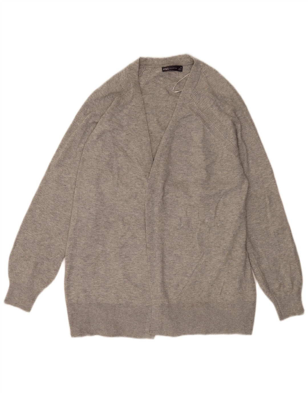 Marks & Spencer Womens Longline Oversized Cardigan Sweater UK 6 XS Grey