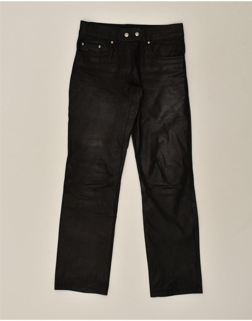 HIGHWAY 1 Womens Straight Leather Trousers EU 34 XS W28 L30 Black Leather | Vintage Highway 1 | Thrift | Second-Hand Highway 1 | Used Clothing | Messina Hembry 