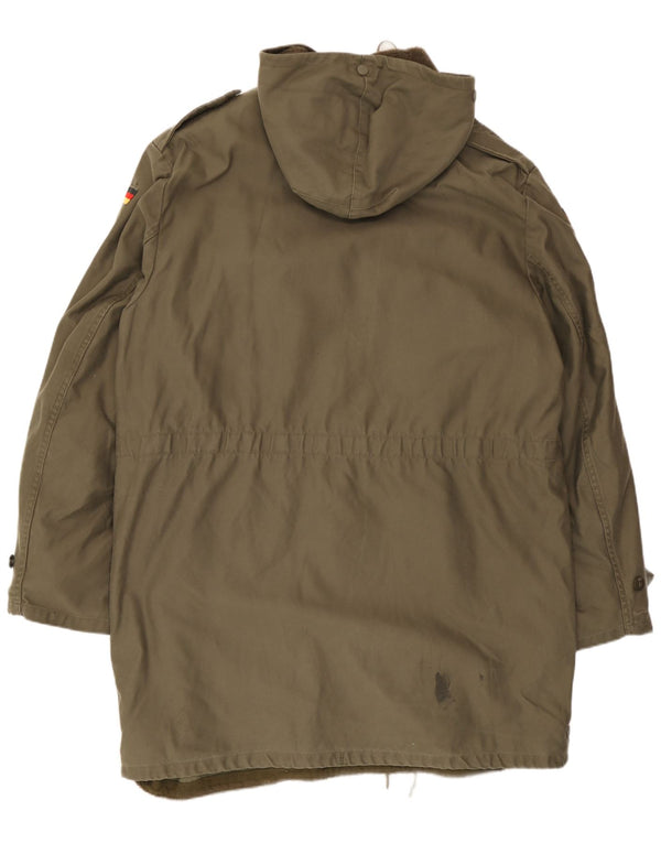 Vintage Mens Military Hooded Parka Jacket UK 40 Large Khaki