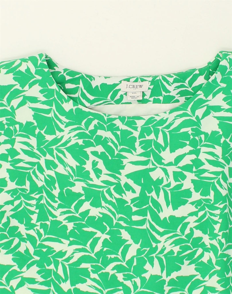 J. CREW Womens Crop Top UK 20 2XL Green Floral Polyester | Vintage J. Crew | Thrift | Second-Hand J. Crew | Used Clothing | Messina Hembry 