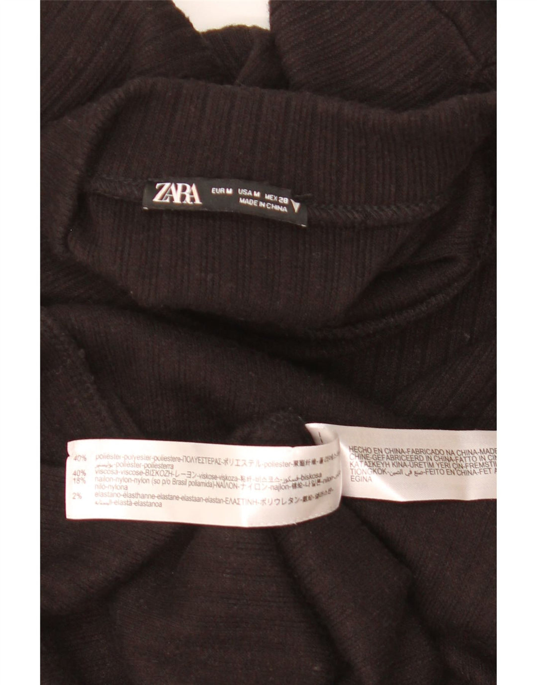 Zara Womens Long Sleeve Jumper Dress UK 12 Medium Black Polyester