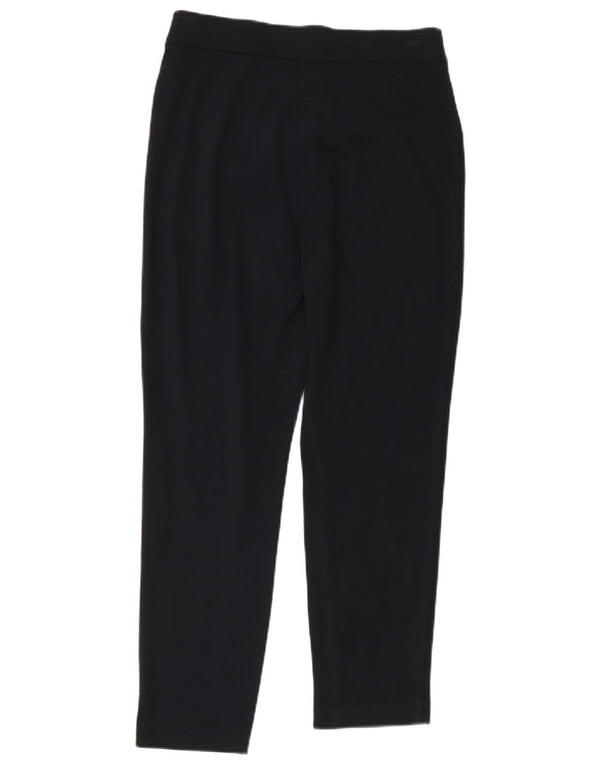 Marks & Spencer Womens Tapered Casual Trousers UK 12 Medium W30 L26 Black