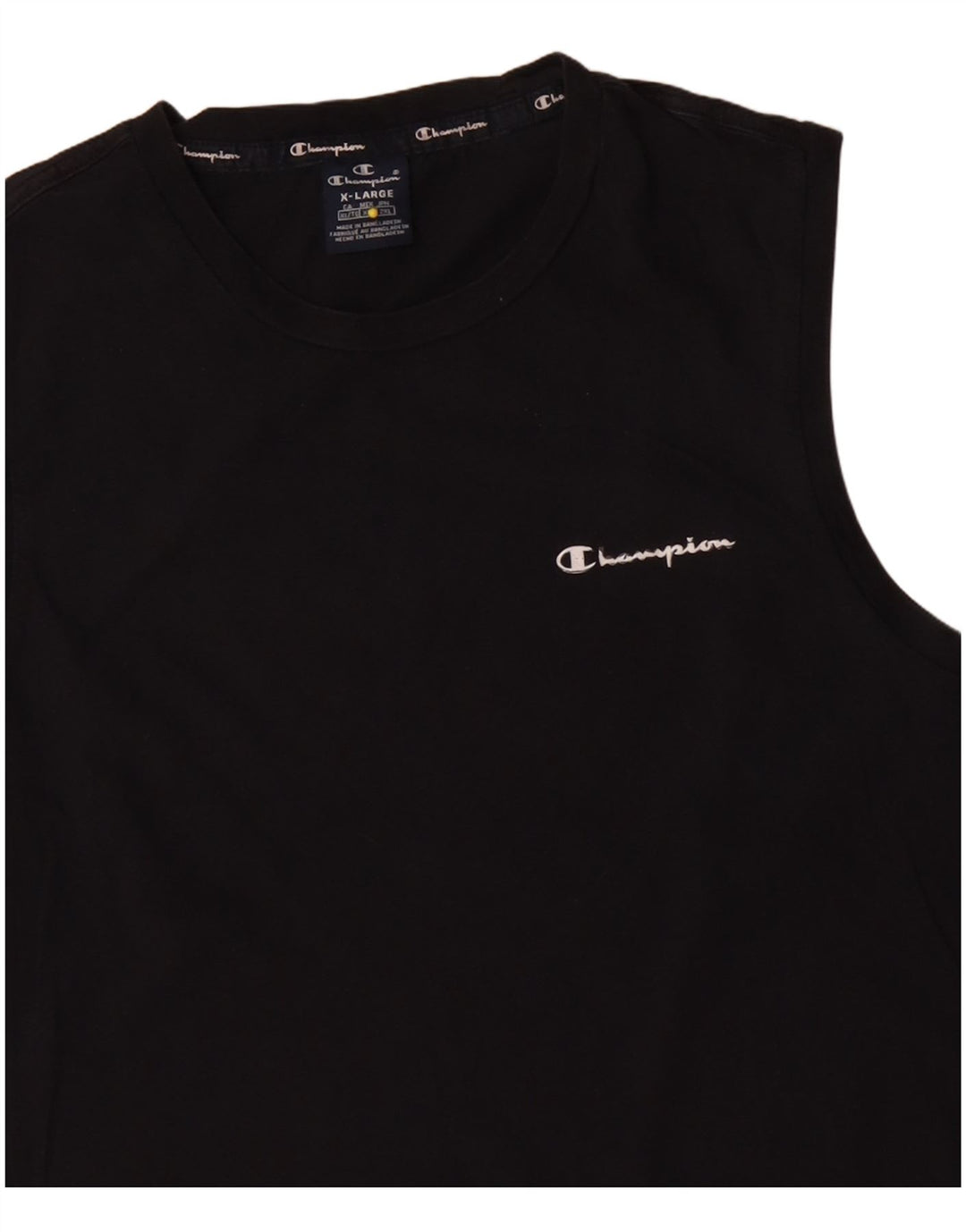 CHAMPION Mens Vest Top XL Black Cotton