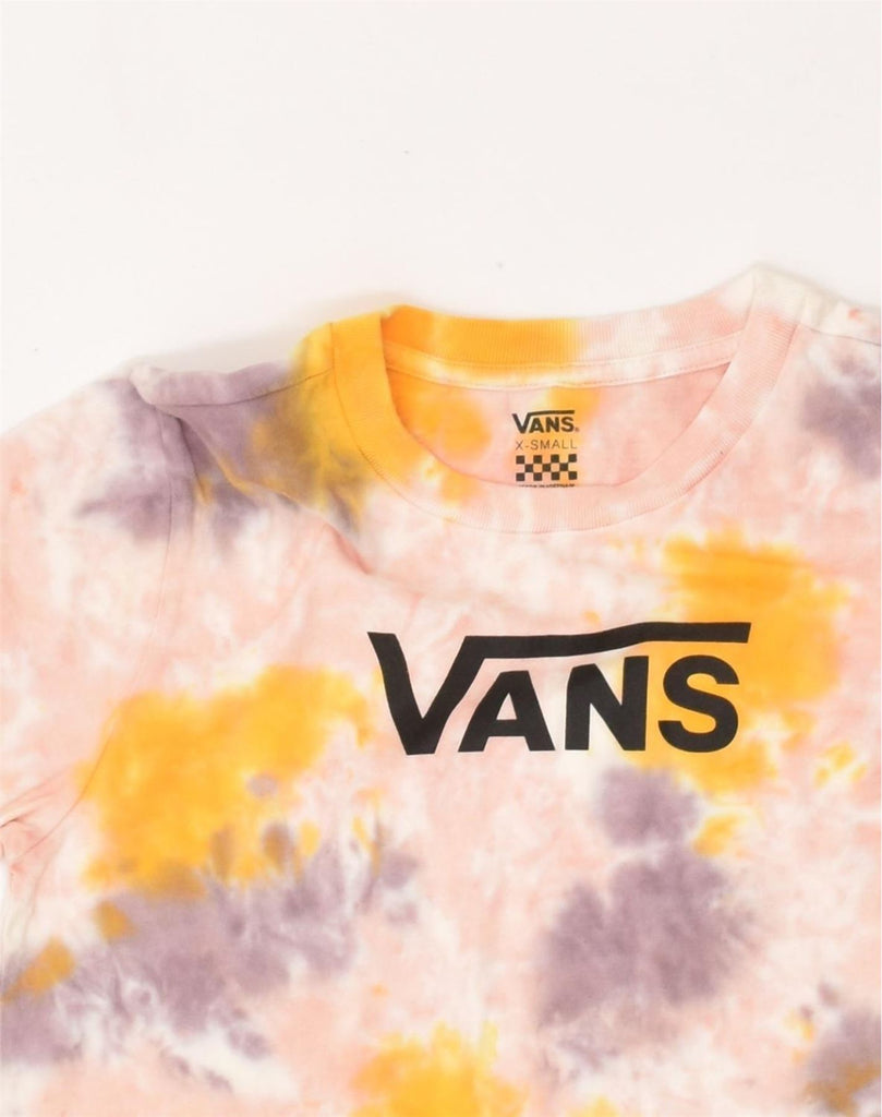 VANS Womens Graphic T-Shirt Top UK 6 XS Multicoloured Tie Dye Cotton | Vintage Vans | Thrift | Second-Hand Vans | Used Clothing | Messina Hembry 