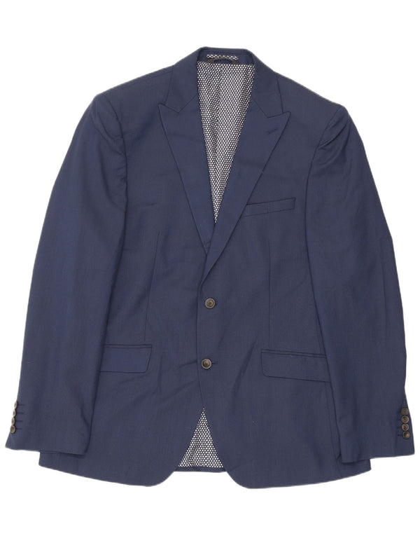 Marks & Spencer Mens Tailored 2 Button Blazer Jacket UK 42 Large Navy Blue