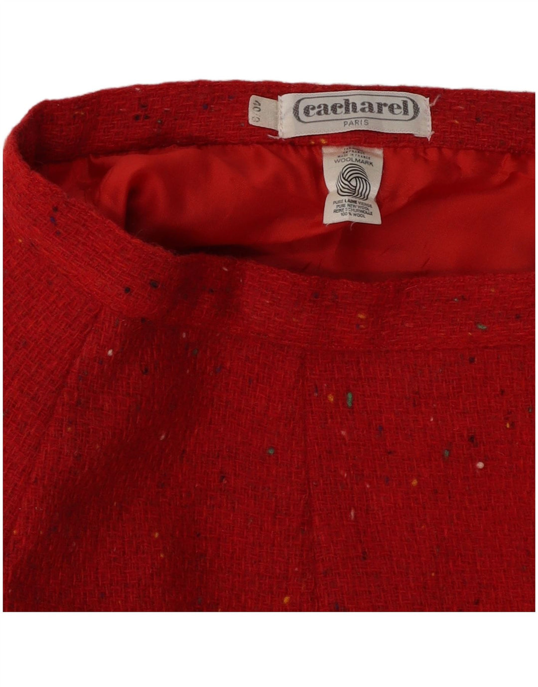 Cacharel Womens Pencil Skirt EU 40 Medium W26  Red Flecked Wool