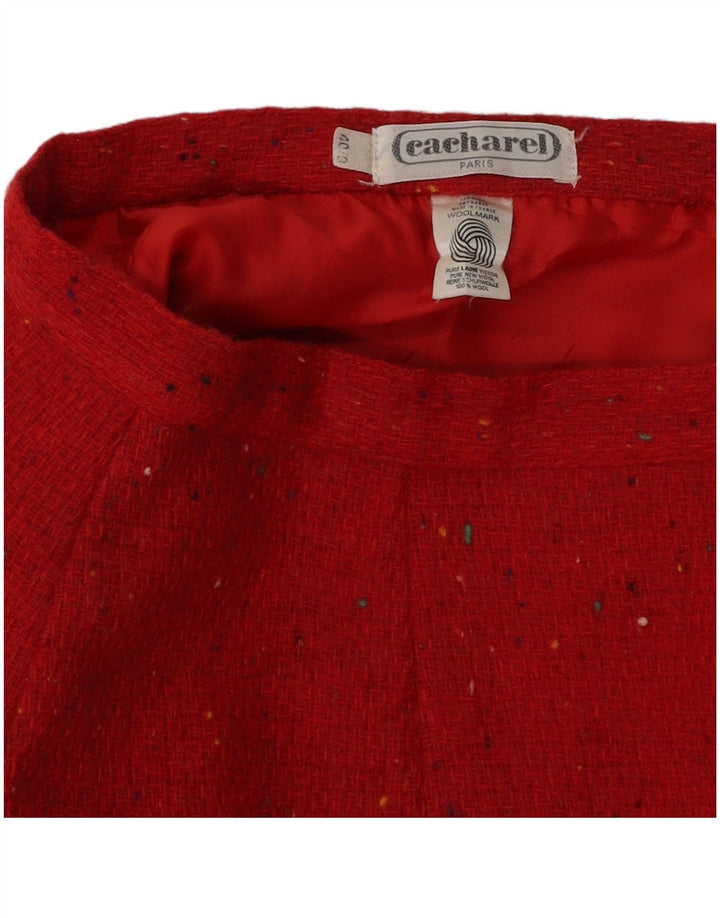 Cacharel Womens Pencil Skirt EU 40 Medium W26  Red Flecked Wool