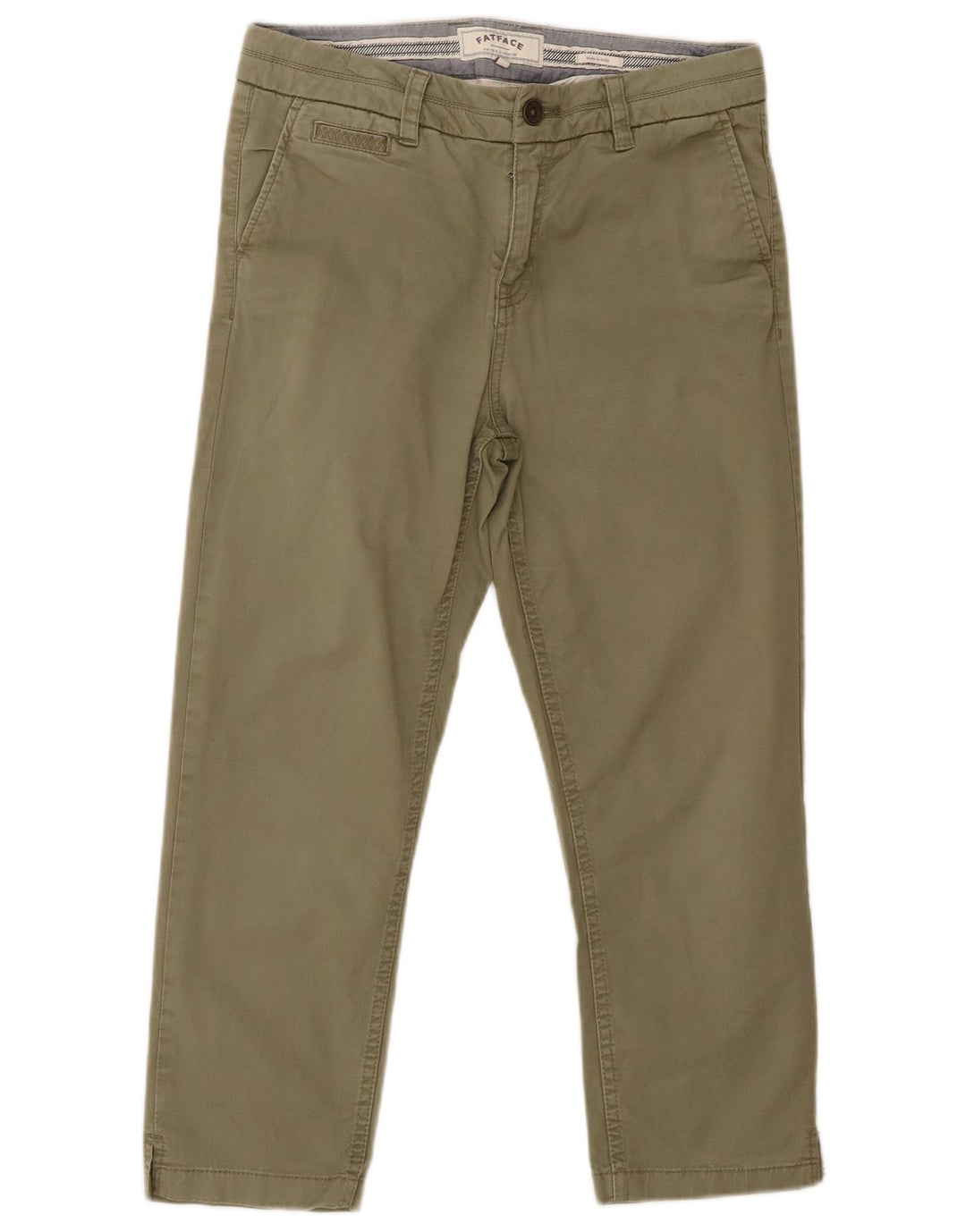 Fat Face Womens Slim Capri Trousers UK 12 Medium W30 L23 Green Cotton