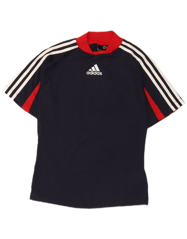 Adidas Womens Graphic T-Shirt Top UK 12/14 Medium Navy Blue Sports