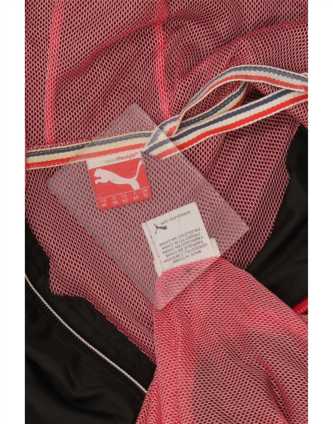 PUMA Womens Hooded Rain Jacket UK 12 Medium Black