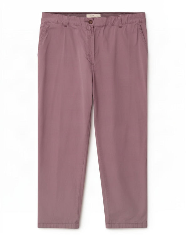 Marks & Spencer Womens Straight Chino Trousers UK 16 Large W34 L26 Purple