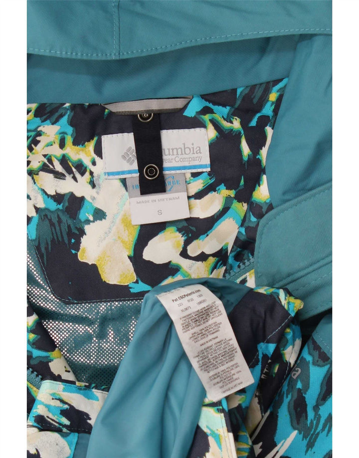 Columbia Womens Hooded Windbreaker Jacket UK 10 Small Blue Floral Polyester