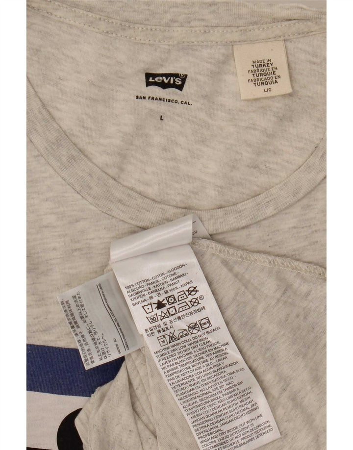 Levi's Mens Graphic T-Shirt Top Large Grey Cotton
