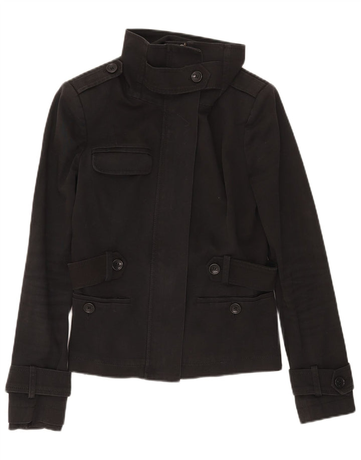 Patrizia Pepe Womens Military Jacket IT 42 Medium Black Cotton