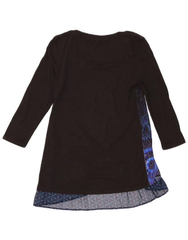 Desigual Womens Graphic 3/4 Sleeve Tunic Dress UK 6 XS Black Geometric