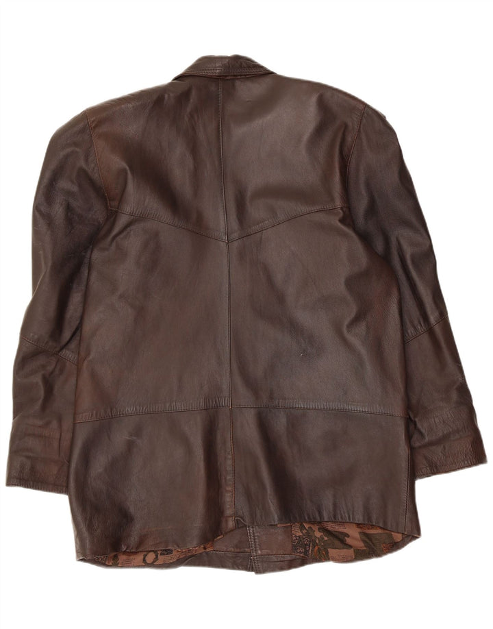 Vintage Womens Leather Jacket IT 42 Medium Brown Leather