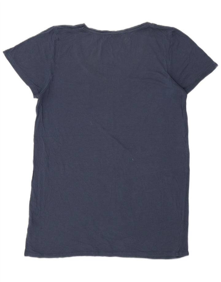 Oasis Womens T-Shirt Top UK 14 Medium Blue Viscose