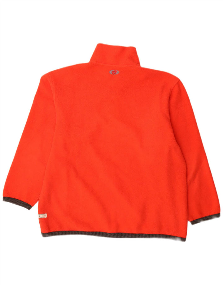 Lotto Womens Graphic Zip Neck Fleece Jumper UK 14 Medium Orange Polyester