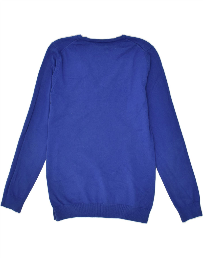 TOMMY HILFIGER Womens V-Neck Jumper Sweater UK 12 Medium Blue | Vintage Tommy Hilfiger | Thrift | Second-Hand Tommy Hilfiger | Used Clothing | Messina Hembry 