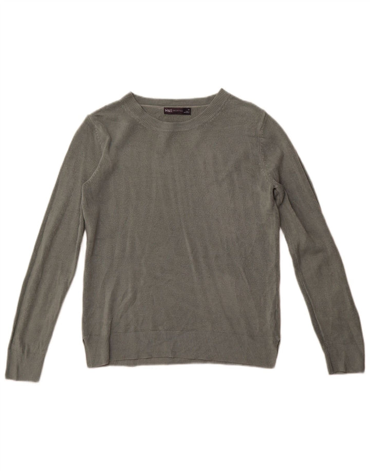 Marks & Spencer Womens Boat Neck Jumper Sweater UK 10 Small Khaki