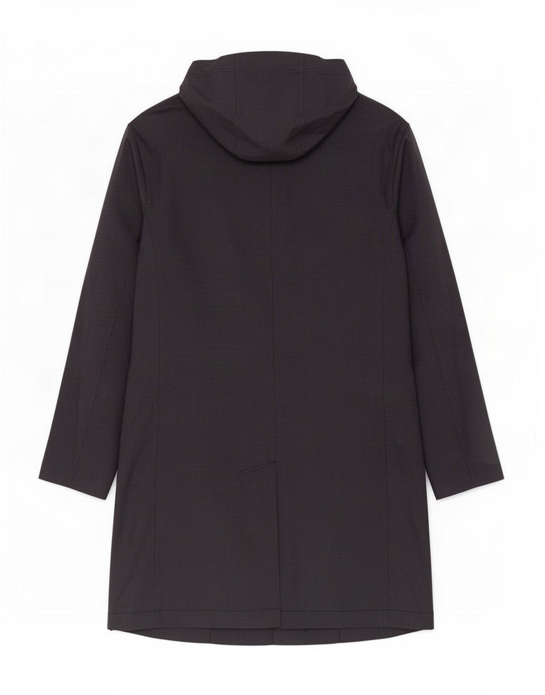Zara Mens Hooded Overcoat UK 40 Large Black Houndstooth Polyester