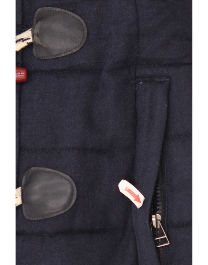 Superdry Womens Hooded Padded Duffle Jacket UK 12 Medium Navy Blue