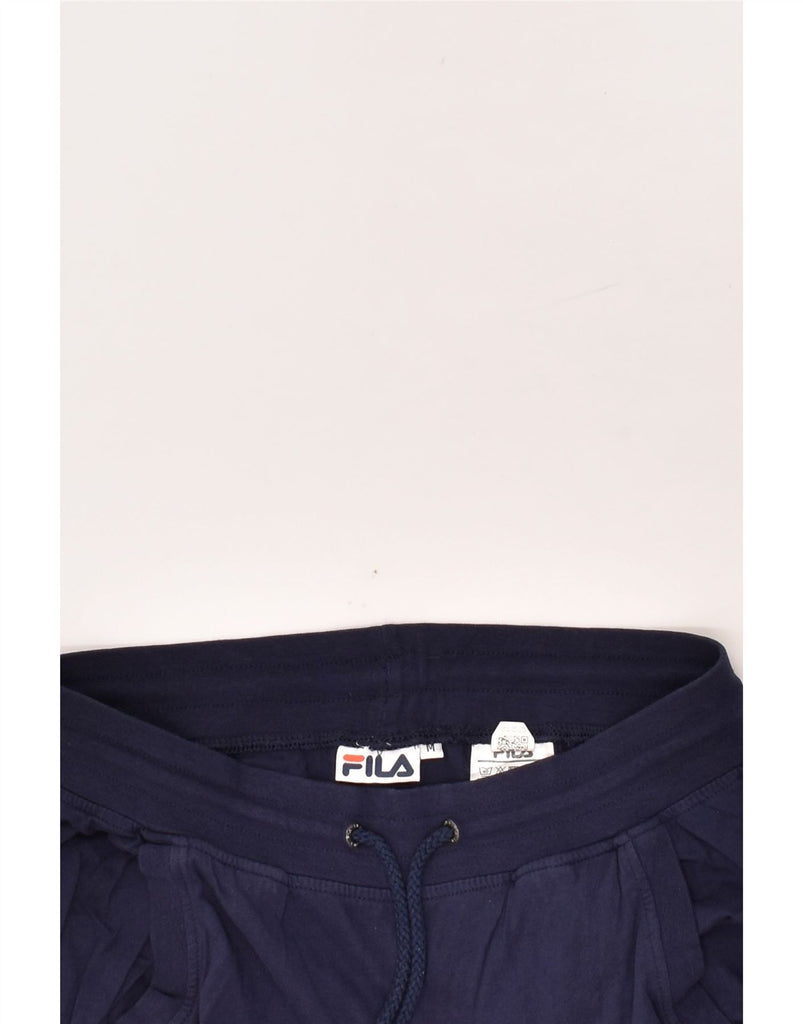 FILA Womens Tracksuit Trousers Joggers UK 12 Medium Navy Blue Cotton | Vintage Fila | Thrift | Second-Hand Fila | Used Clothing | Messina Hembry 