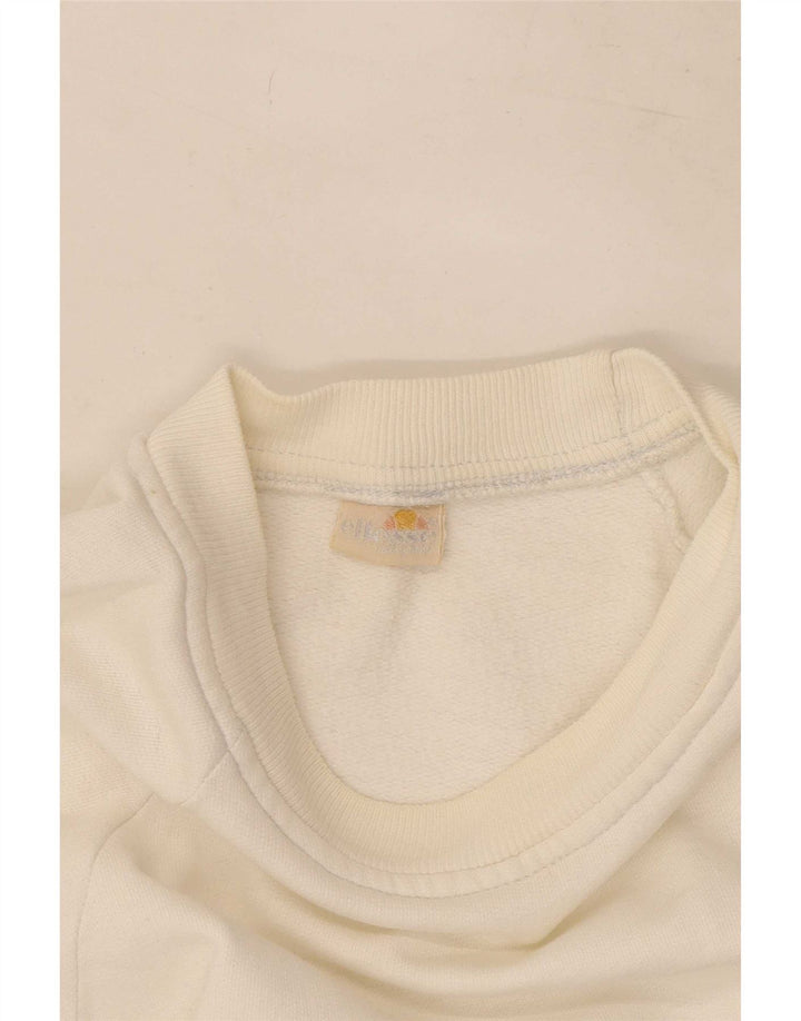 Ellesse Mens Sweatshirt Jumper Large White Striped Cotton