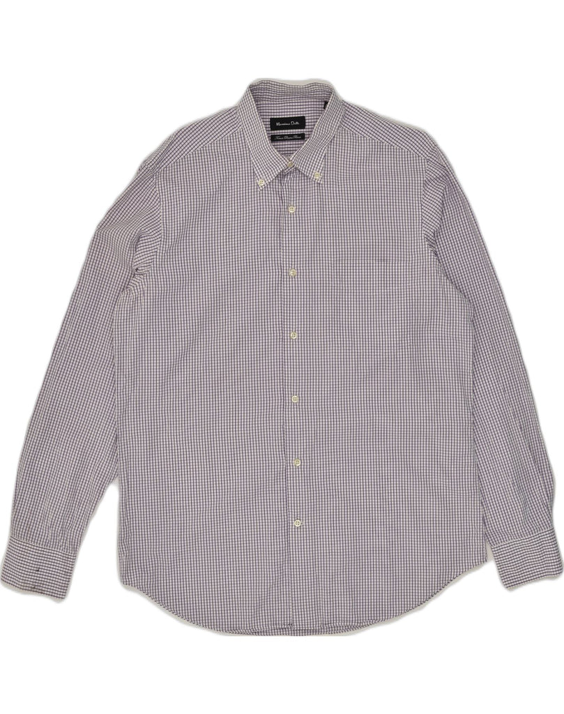 MASSIMO DUTTI Mens Shirt Size 42 16 1/2 Large Purple Check Cotton | Vintage Massimo Dutti | Thrift | Second-Hand Massimo Dutti | Used Clothing | Messina Hembry 