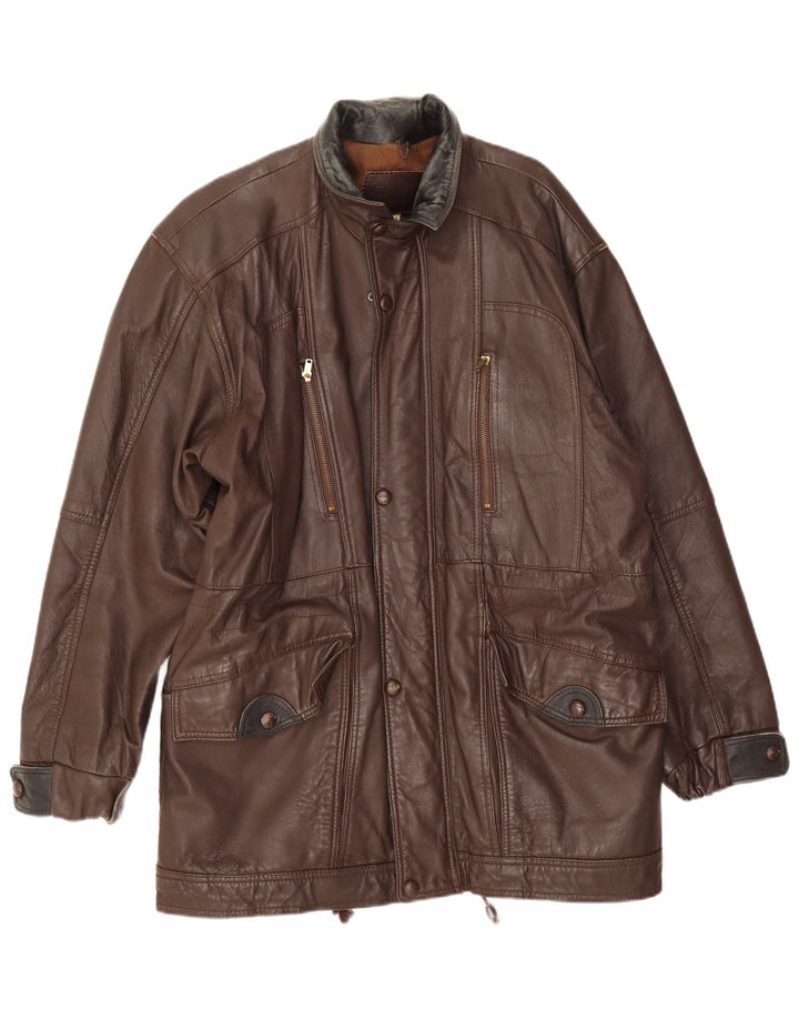 Vintage Mens Leather Jacket UK 38 Medium Brown Leather