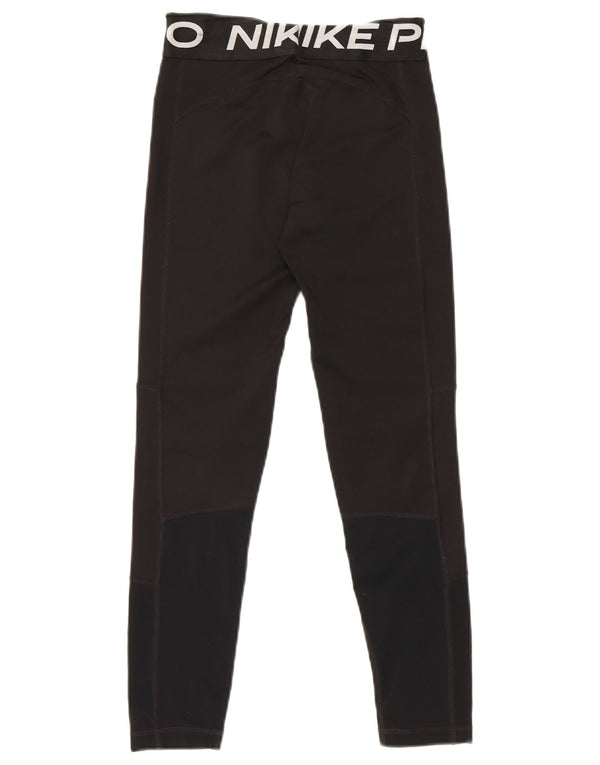 Nike Boys Dri Fit Graphic Leggings 10-11 Years Medium Black Colourblock