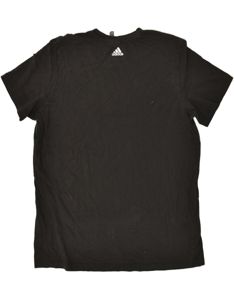 ADIDAS Mens Graphic T-Shirt Top 2XL Black Cotton | Vintage Adidas | Thrift | Second-Hand Adidas | Used Clothing | Messina Hembry 