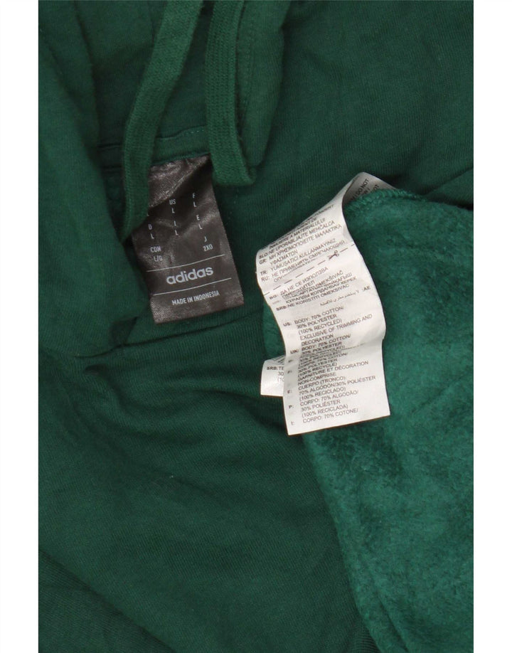 Adidas Mens Hoodie Jumper Large Green Cotton