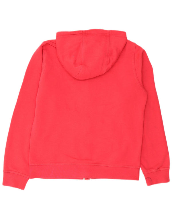 Nike Womens Graphic Oversized Zip Hoodie Sweater UK 10 Small Red Cotton