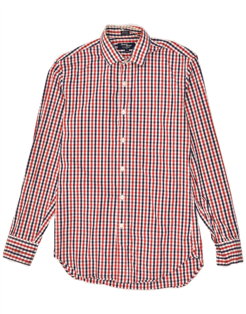 J. CREW Mens Shirt Size 14 1/2 Small Red Gingham Cotton | Vintage J. Crew | Thrift | Second-Hand J. Crew | Used Clothing | Messina Hembry 