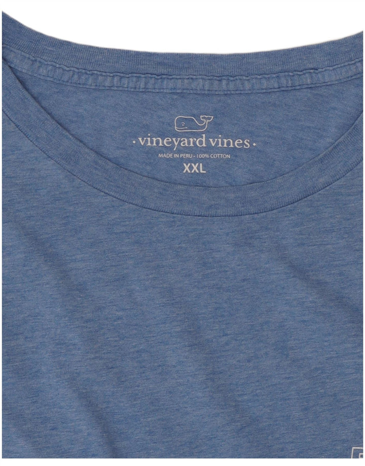 VINEYARD VINES Mens Graphic T-Shirt Top 2XL Blue Cotton
