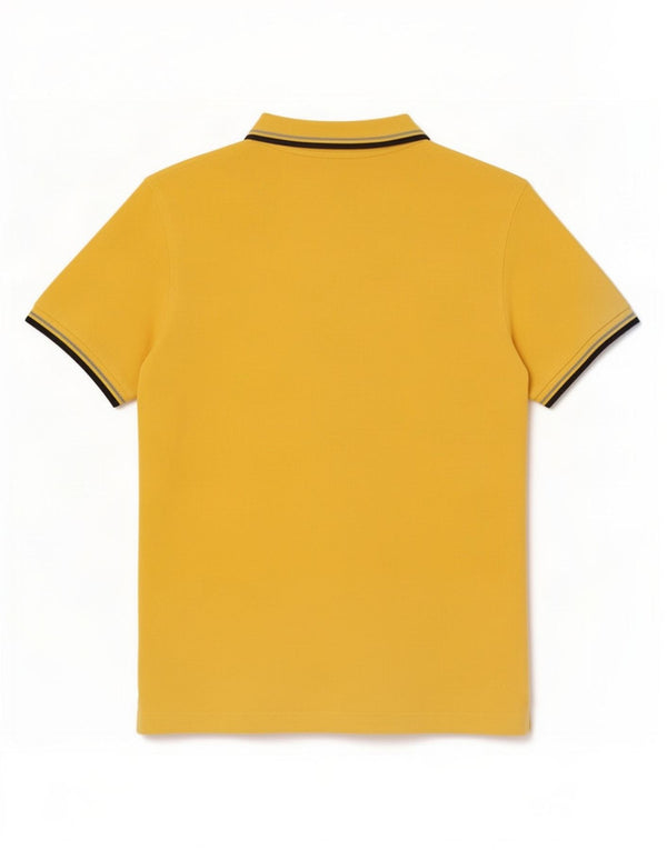 Lotto Mens Polo Shirt Medium Yellow Striped