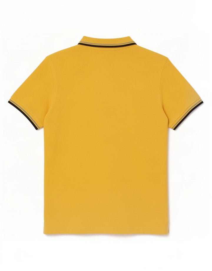 Lotto Mens Polo Shirt Medium Yellow Striped