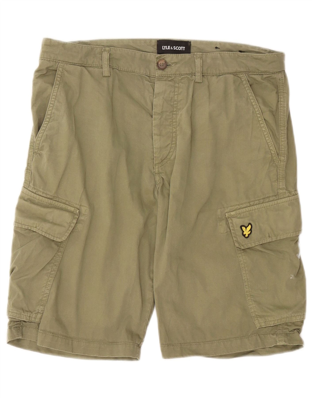 Lyle & Scott Mens Cargo Shorts W33 Medium Khaki Cotton