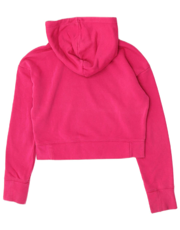 Nike Girls Crop Graphic Standard Fit Hoodie Jumper 12-13 Years Large Pink