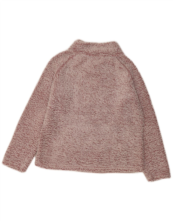 John Lewis Womens Loose Fit Fleece Jumper UK 14 Medium Pink Polyester