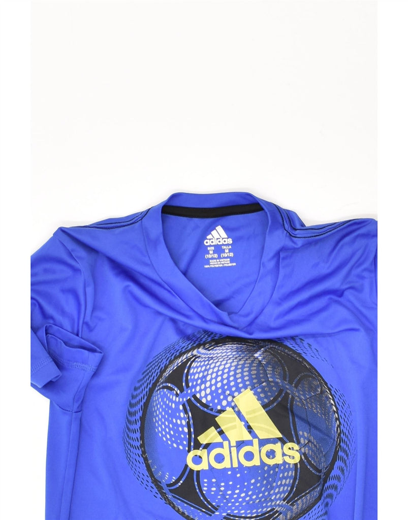 ADIDAS Boys Graphic T-Shirt Top 10-11 Years Medium  Blue Polyester | Vintage Adidas | Thrift | Second-Hand Adidas | Used Clothing | Messina Hembry 